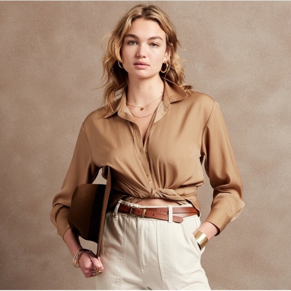 Silky Oversized Shirt Banana Republic